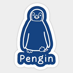 Pengin (Penguin) Japanese design in white Sticker